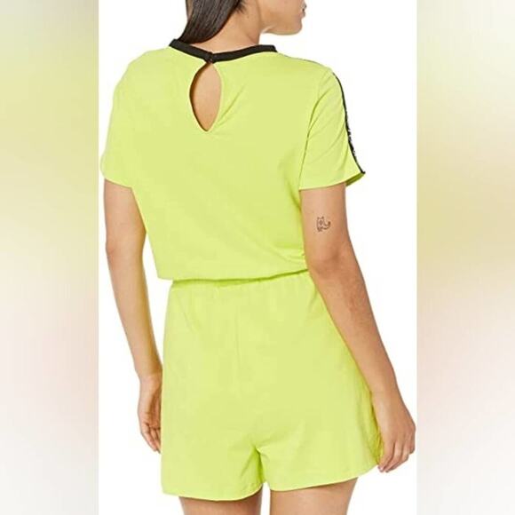Calvin Klein Women's Shoulder LOGO Shorts ROMPER Lime Lime Green plus size 2X 3X - Picture 2 of 13